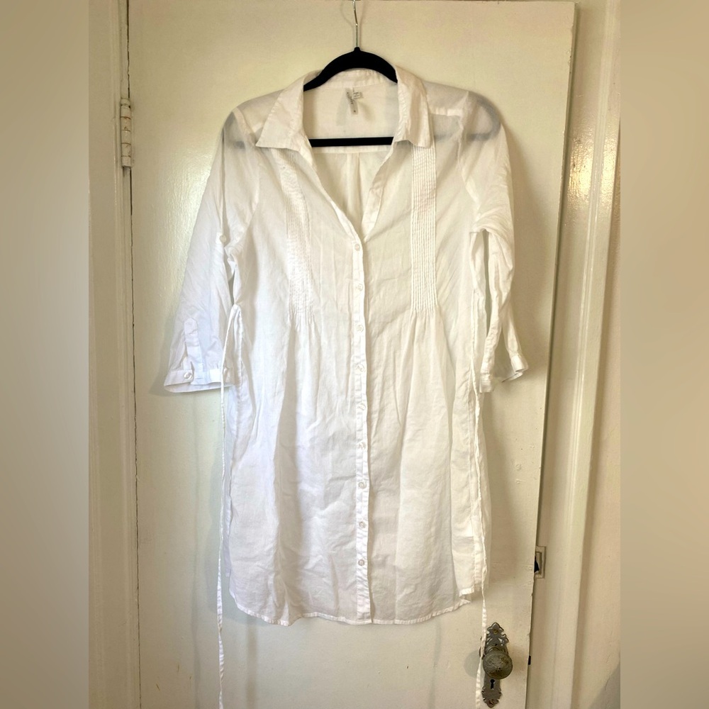 Seafolly White Button Up Coverup M
